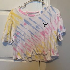 tie dye PINK crop top